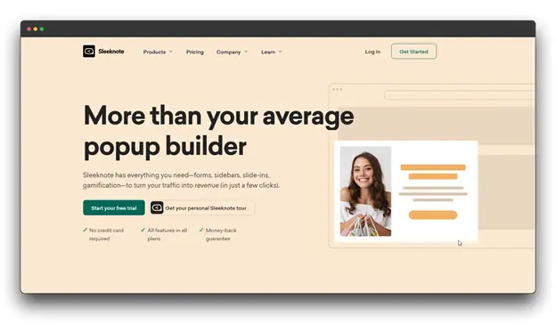 Sleeknote, a comprehensive Website Pop-Up Builder for forms, sidebars, and slide-ins, going beyond a typical Pop-up Builder. &nbsp;keywords :: ""Website Pop-Up Builder: Pop-up Builder