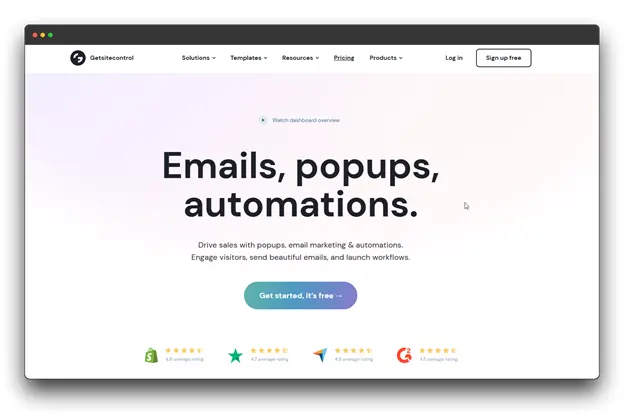 GetSiteControl for emails, popups, automations, and a Website Pop-Up Builder. .keywords :: ""Website Pop-Up Builder: Pop-up Builder"""