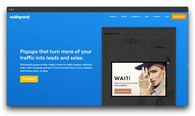 Wishpond's Website Pop-Up Builder for lead and sales generation with a Pop-up Builder example..  keywords :: ""Website Pop-Up Builder: Pop-up Builder